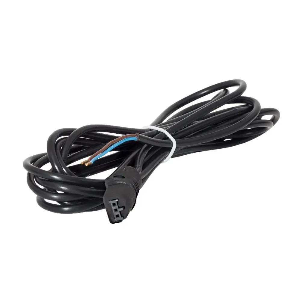 Schwarzes Kabel mit Stecker, geeignet für Anwendungen im Bereich der Pumpentechnik, wie z.B. Wilo-Pumpen, von der Marke ESBE.
